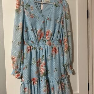 Aura Light Blue Floral Dress